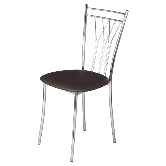 стул ПРЕМЬЕР 460х410мм шоколадный/хром-зеркало иск. кожа